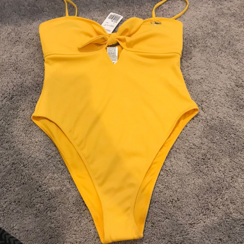 Forever 21 ribbed Yellow bathing suit. NWT